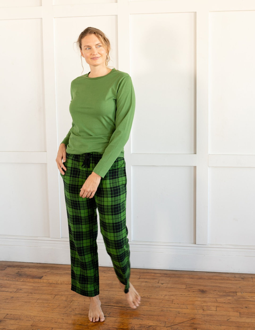 Women's Green & Black Plaid Flannel Pajama Set – Leveret Clothing