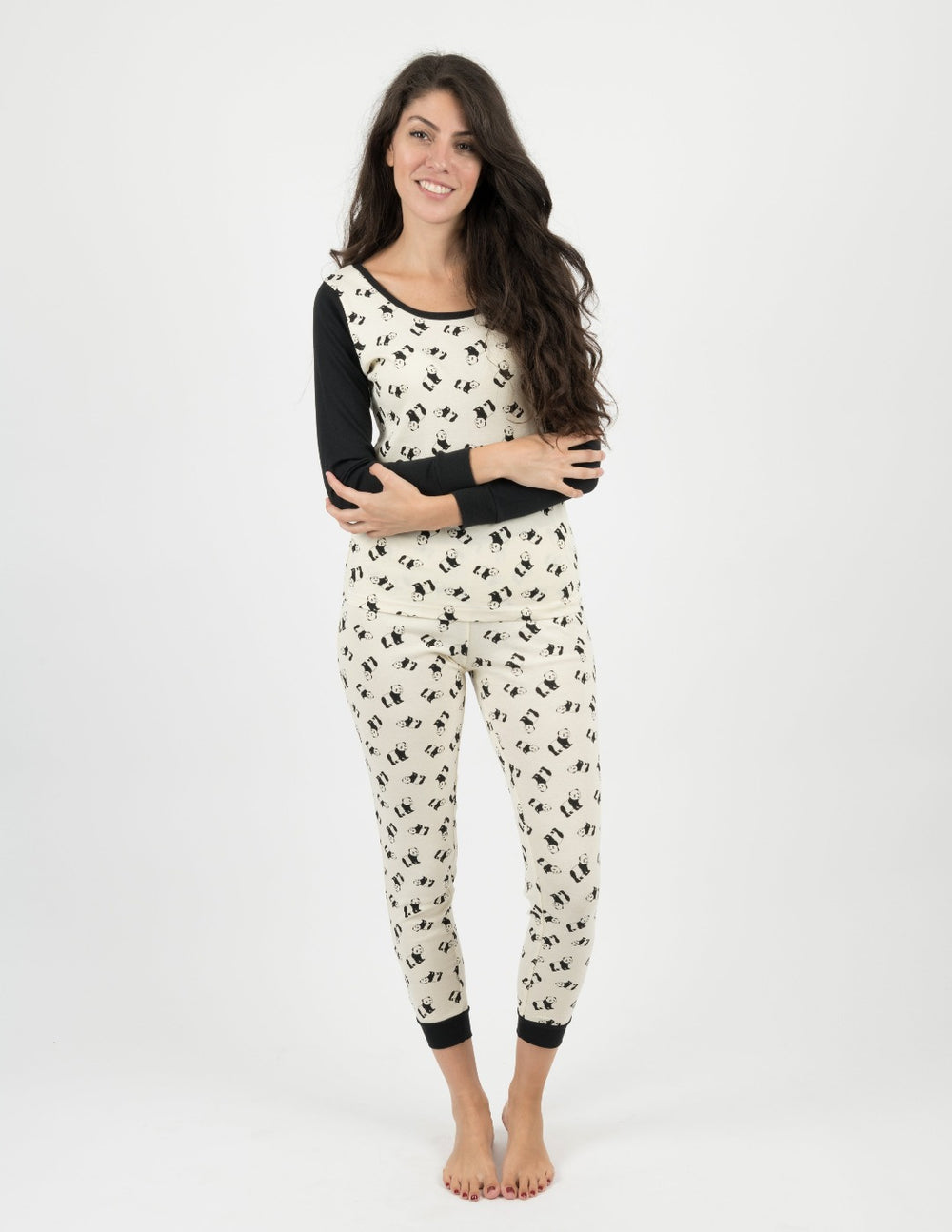 off white panda print women's pajama
