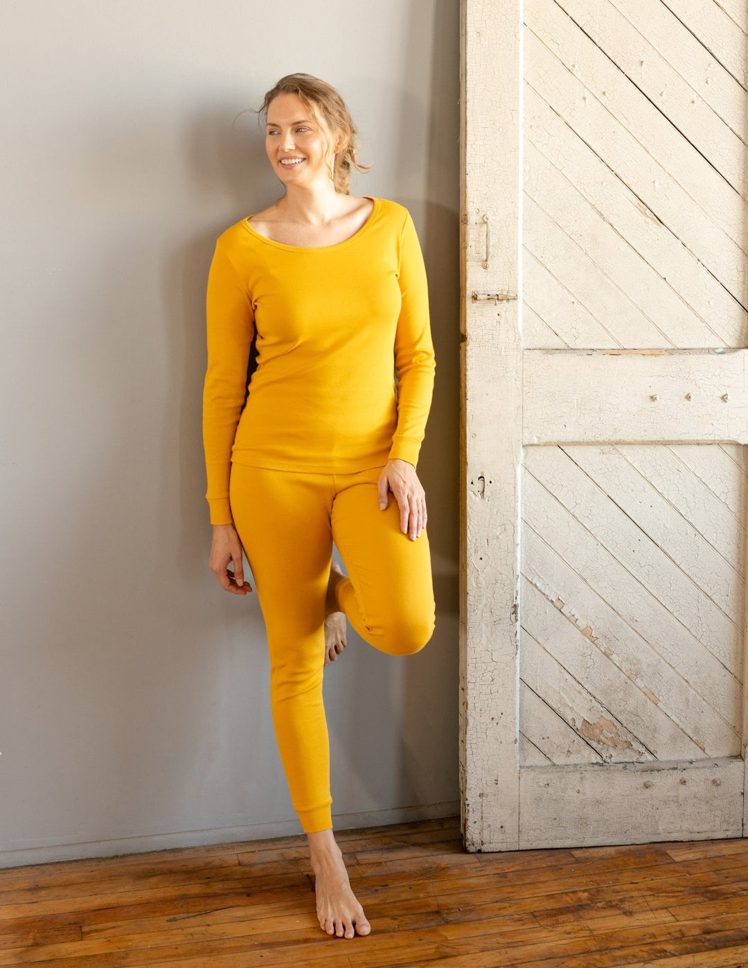 solid color mustard cotton pajamas