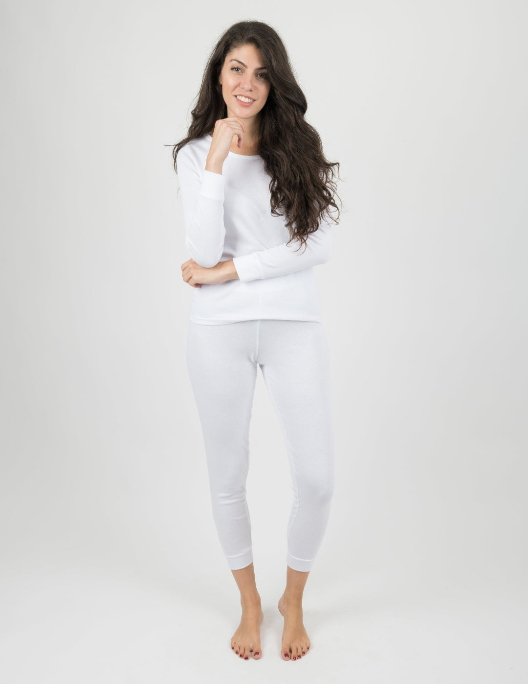 white solid color women's pajamas