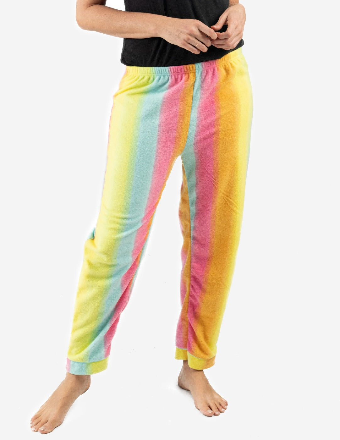 rainbow tie dye women's fleece pants