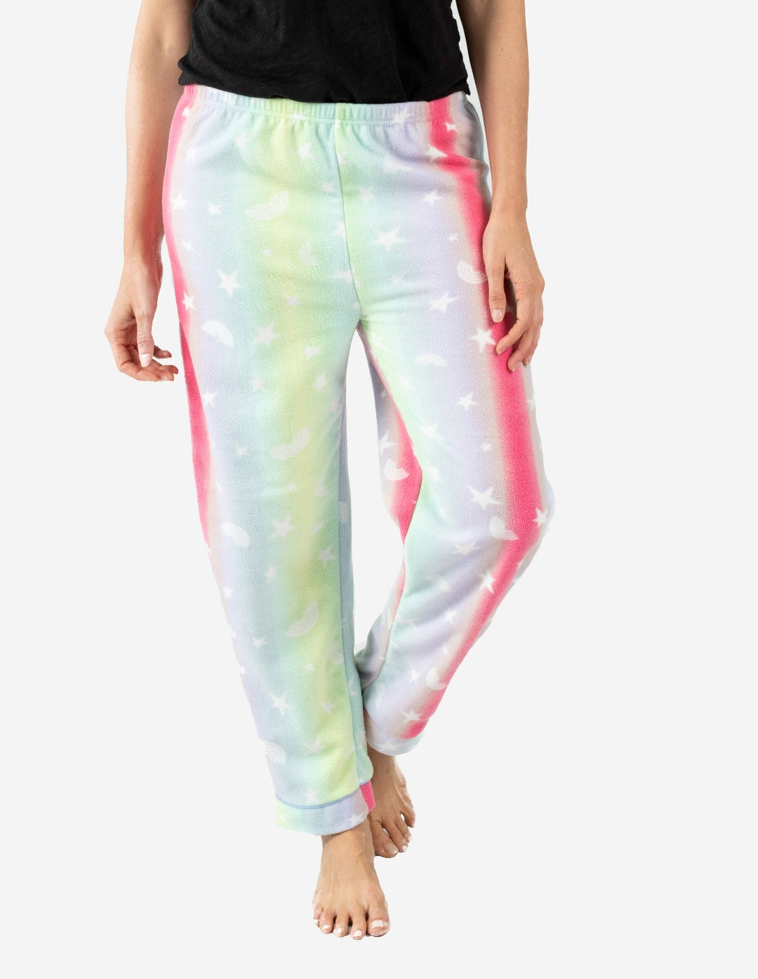 rainbow stars fleece women's pants